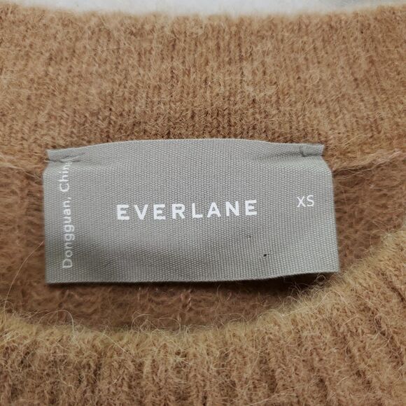 XS Everlane Alpaca Merino Wool Blend Sweater Crewneck Women's Tiger's Eye Camel - Picture 4 of 8